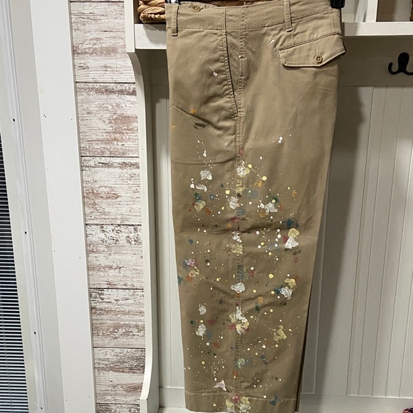 Ralph Lauren Tan Paint-Splatter Chinos - Picture 4 of 6